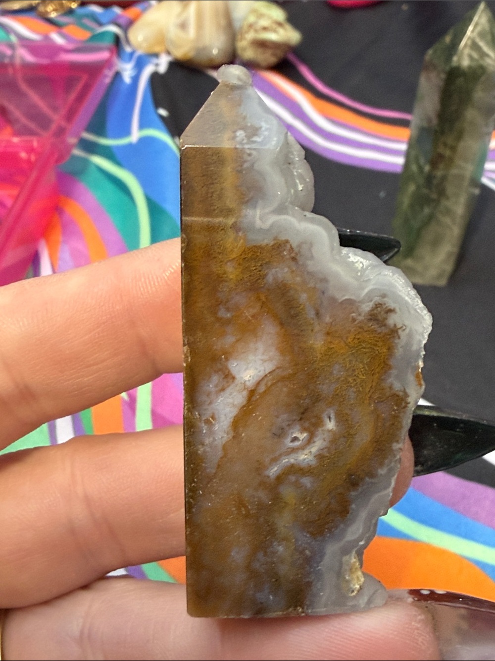 3 TOWERS//Green Quartz Crystal Point Tower - Natural Home Accent - Picture 4 of 10